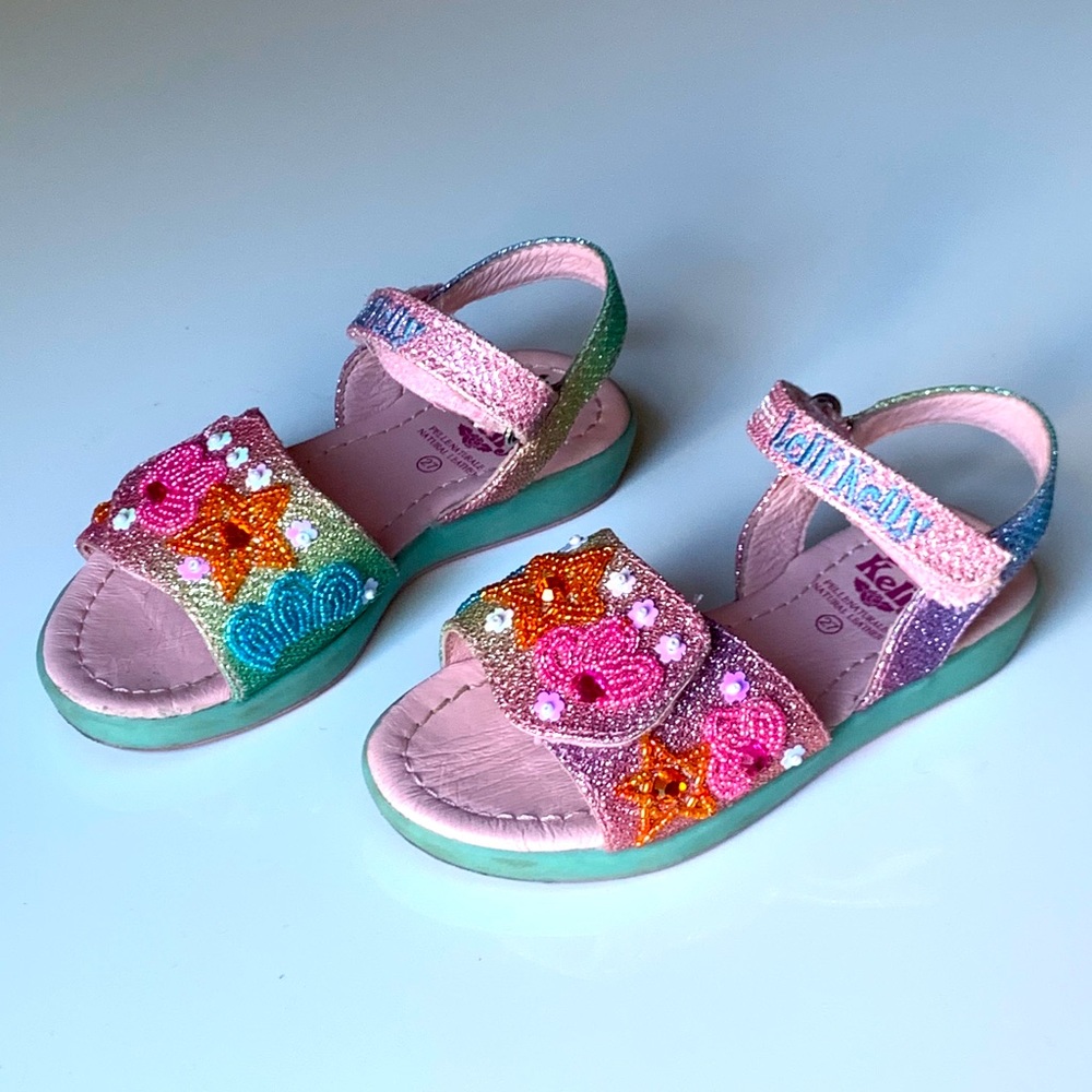 Lelli Kelly beaded Velcro sandals size 27